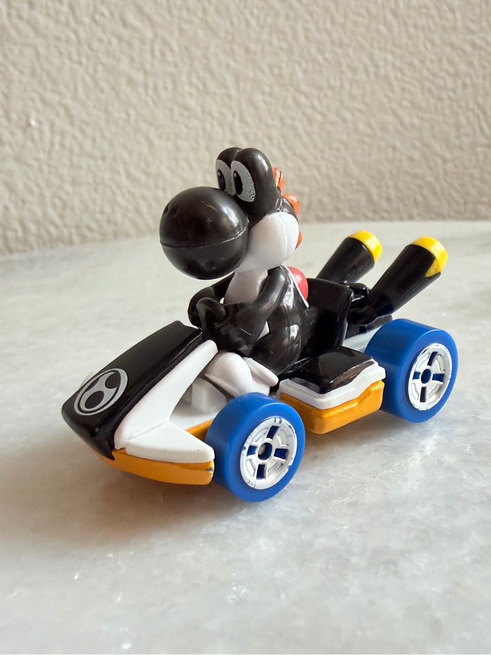 Black Yoshi Kart Toy with Blue Wheels - Kids Toy